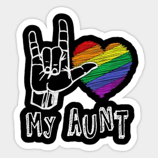 I Love My Aunt, Cute LGBT Pride Flag Sticker